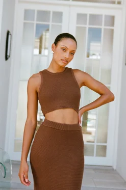 Sets | SABO Heather Top-Mahogany