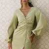Dresses | SABO Minna Button Dress-Moss