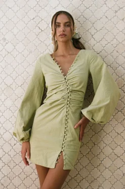 Dresses | SABO Minna Button Dress-Moss