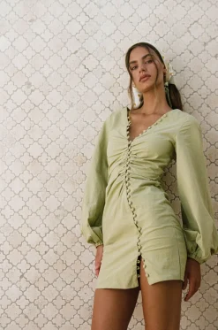 Dresses | SABO Minna Button Dress-Moss
