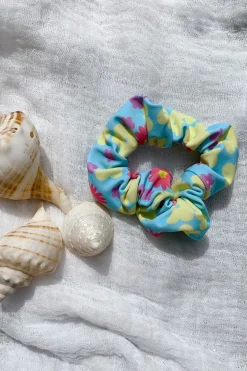 Swimwear | SABO Retro Floral Scrunchie-Blue