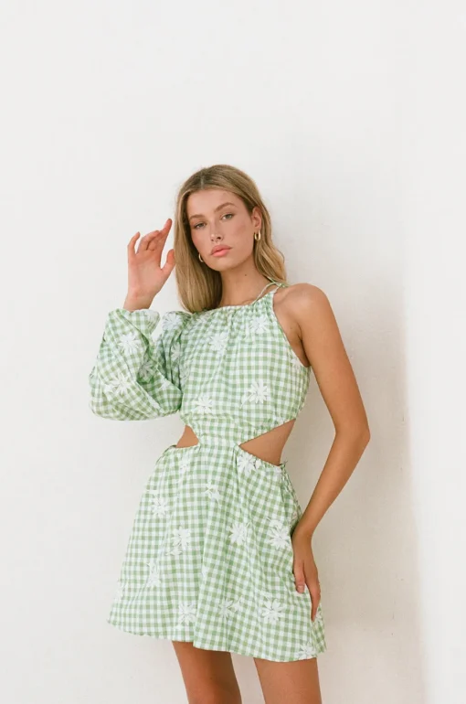 Dresses | SABO Ronnie One Shoulder Dress-Gingham