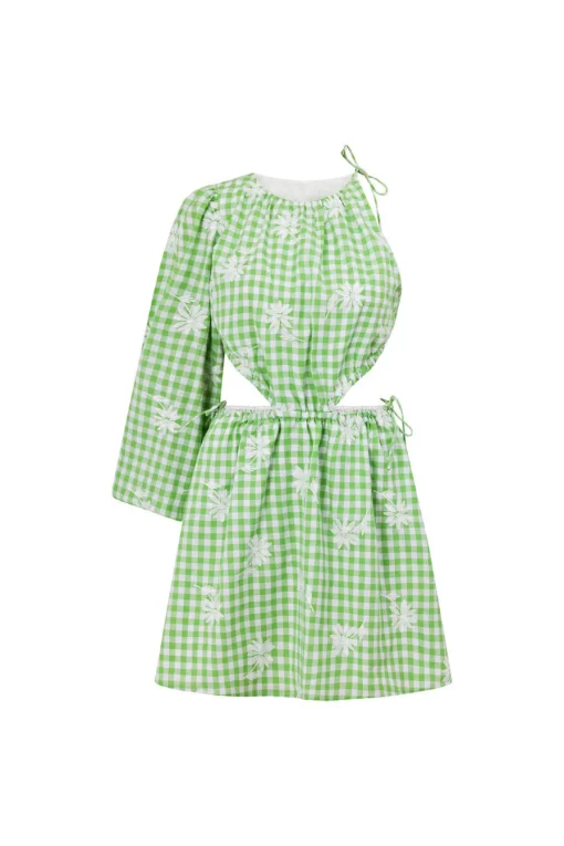 Dresses | SABO Ronnie One Shoulder Dress-Gingham