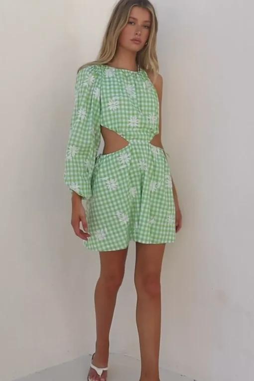Dresses | SABO Ronnie One Shoulder Dress-Gingham