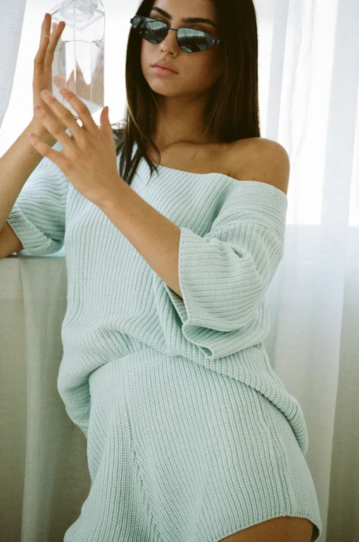 Sets | SABO Sevina Knit Shorts-Blue