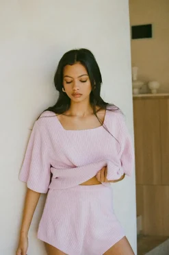 Sets | SABO Sevina Knit Shorts-Pink